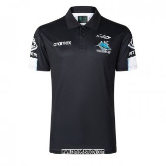 Camiseta Polo Cronulla Sutherland Sharks Rugby 2026 Negro